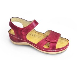 Sandale dama Leon 935, piele naturala, rosu