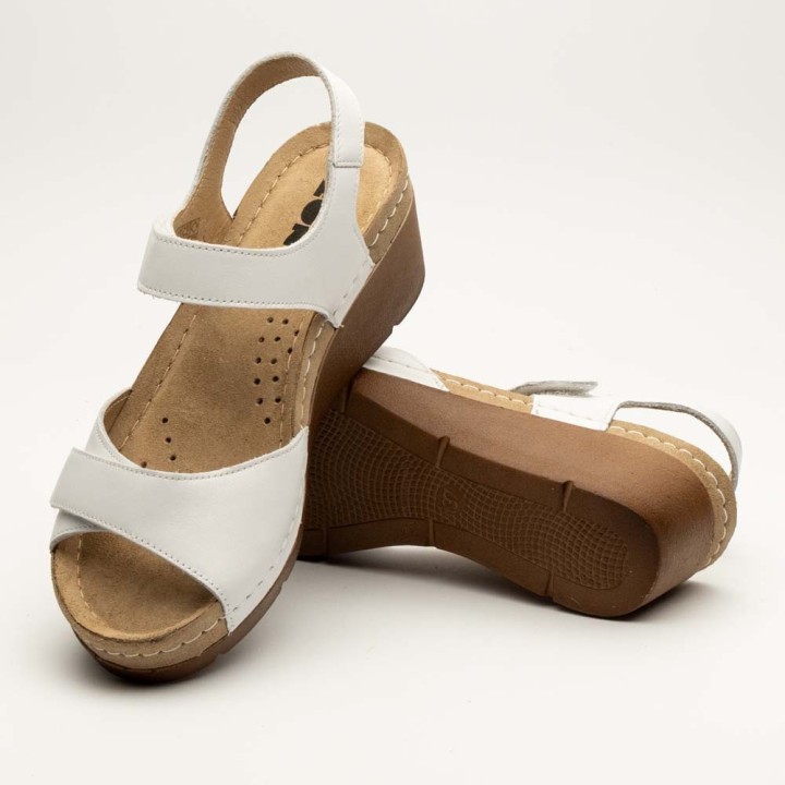 Sandale dama Leon 1041, piele naturala, alb