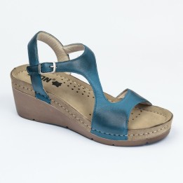 Sandale dama Leon 1050, piele naturala, albastru