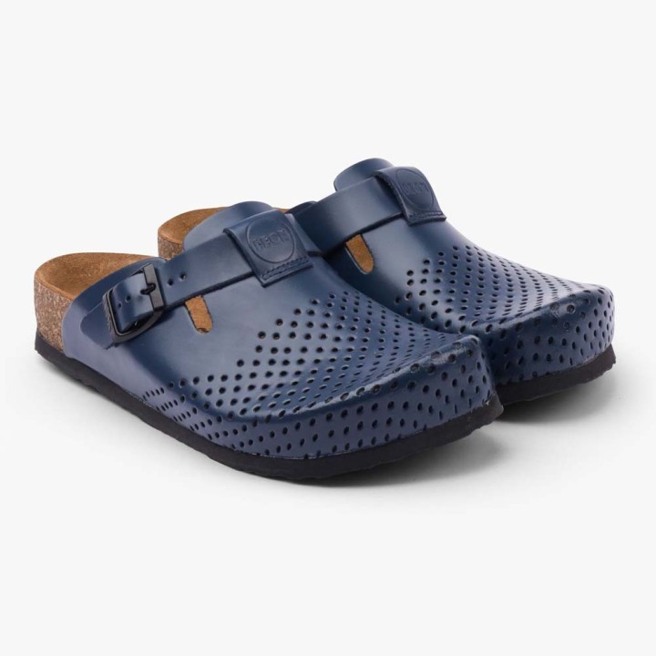 Saboti medicali dama Leon 4250, piele naturala, bleumarin