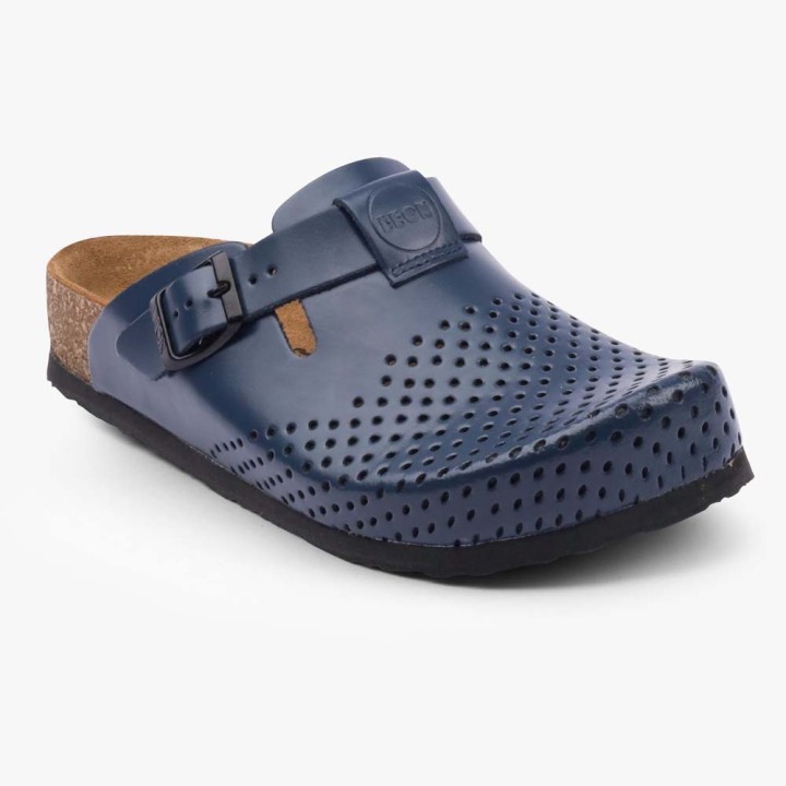 Saboti medicali dama Leon 4250, piele naturala, bleumarin