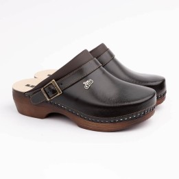 Saboti medicali unisex Leon PU101, piele neperforata, maro