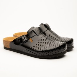 Saboti medicali dama Leon 4250, piele naturala, negru