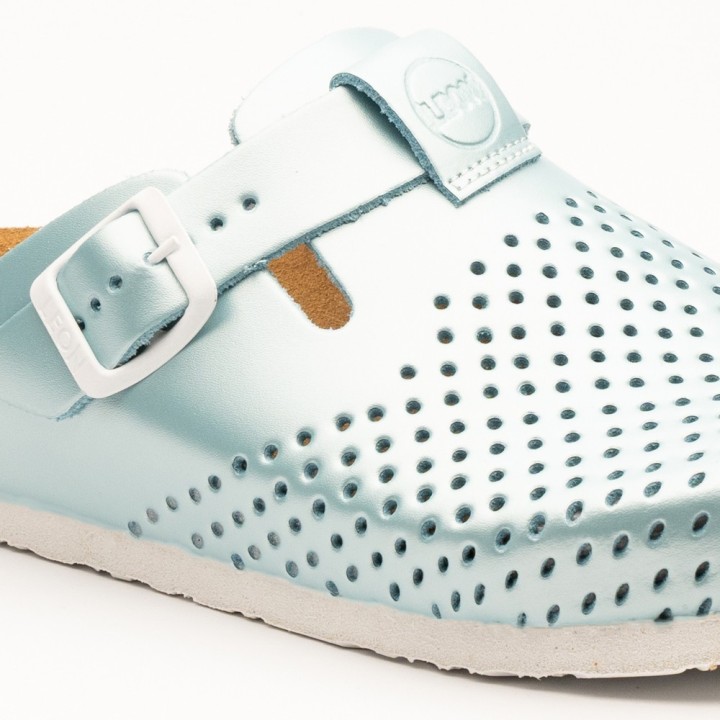 Saboti medicali dama Leon 4250, piele naturala, verde menta