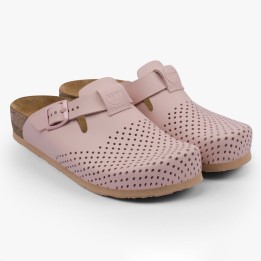 Saboti dama Leon 4250 Bakkar, piele naturala, roz mat