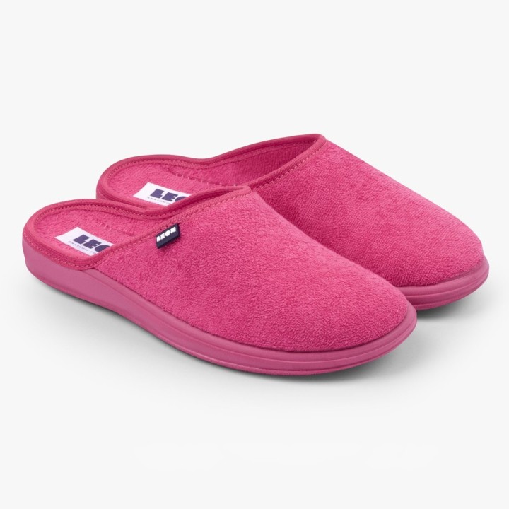 Papuci de casa Leon 050, bumbac si poliester, fucsia