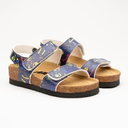 Sandale copii Leon 4803, piele naturala, talpa anatomica, planete