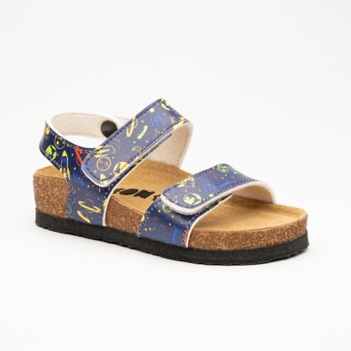 Sandale copii Leon 4803, piele naturala, talpa anatomica, planete
