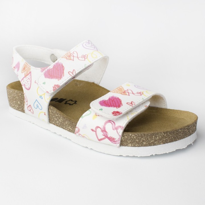 Sandale copii Leon 4803, piele naturala, talpa anatomica, inimioare